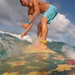 Surfing Small Waves at Flat Island in Kailua, Oahu, Hawaii. GoPro (longboard)