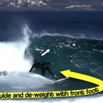 Surfing fronside bottom turn
