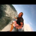 GoPro slo mo Longboard floater surfing in Barbados