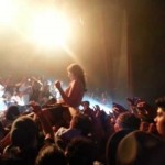 Crowd surfing fail