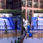 3D Urban Surfing Competition (water + boards) at London’s Broadgate